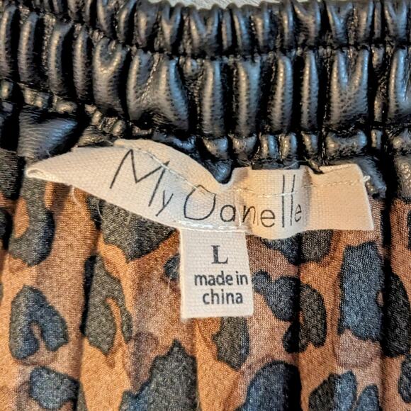 My Danelle Leopard Pleated Skirt w/Elastic Waist Size Large - Picture 5 of 7